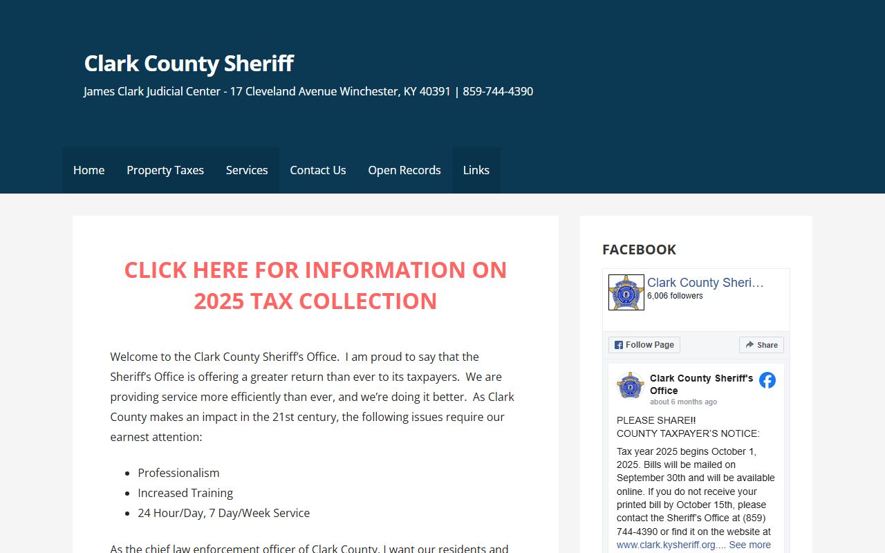 Clark County Sheriff's Office in Winchester