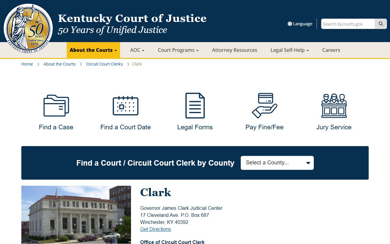 Kentucky Court information for Clark County