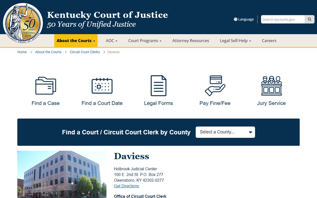 Kentucky Court information for Daviess County