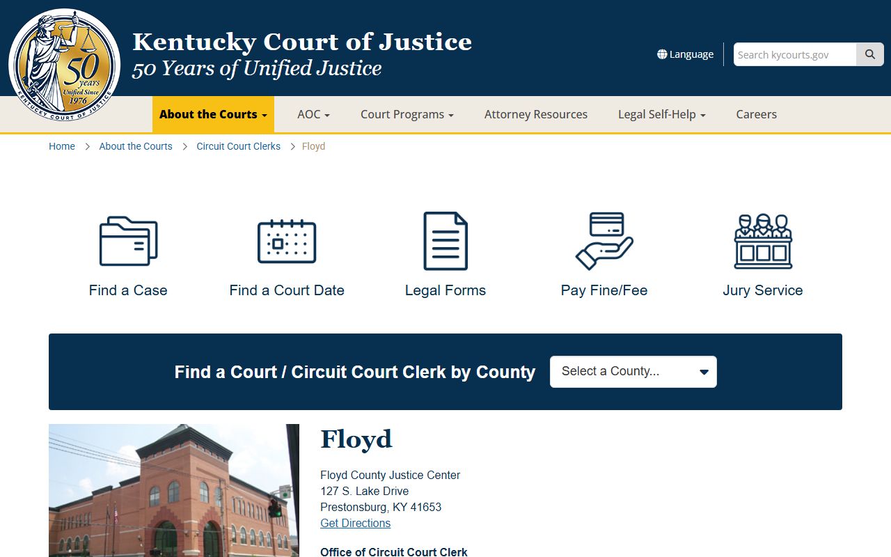 Kentucky Court information for Floyd County