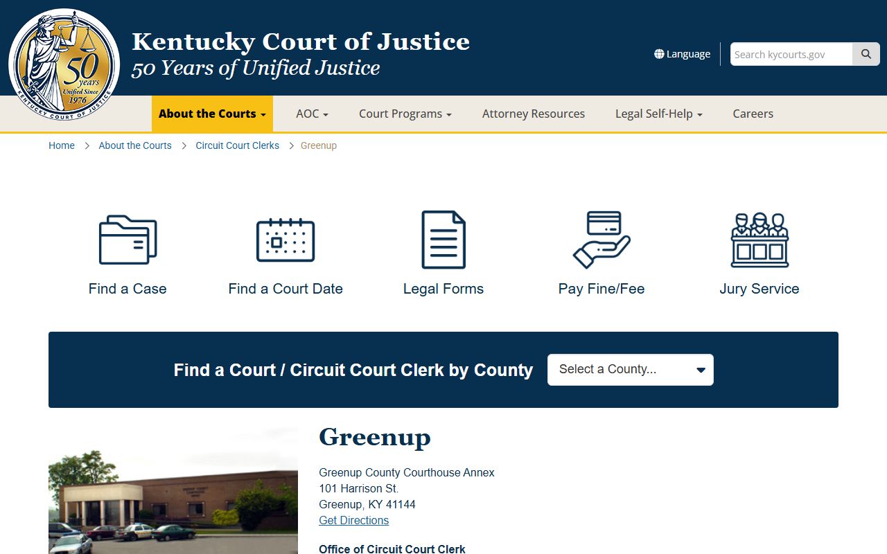 Kentucky Court information for Greenup County