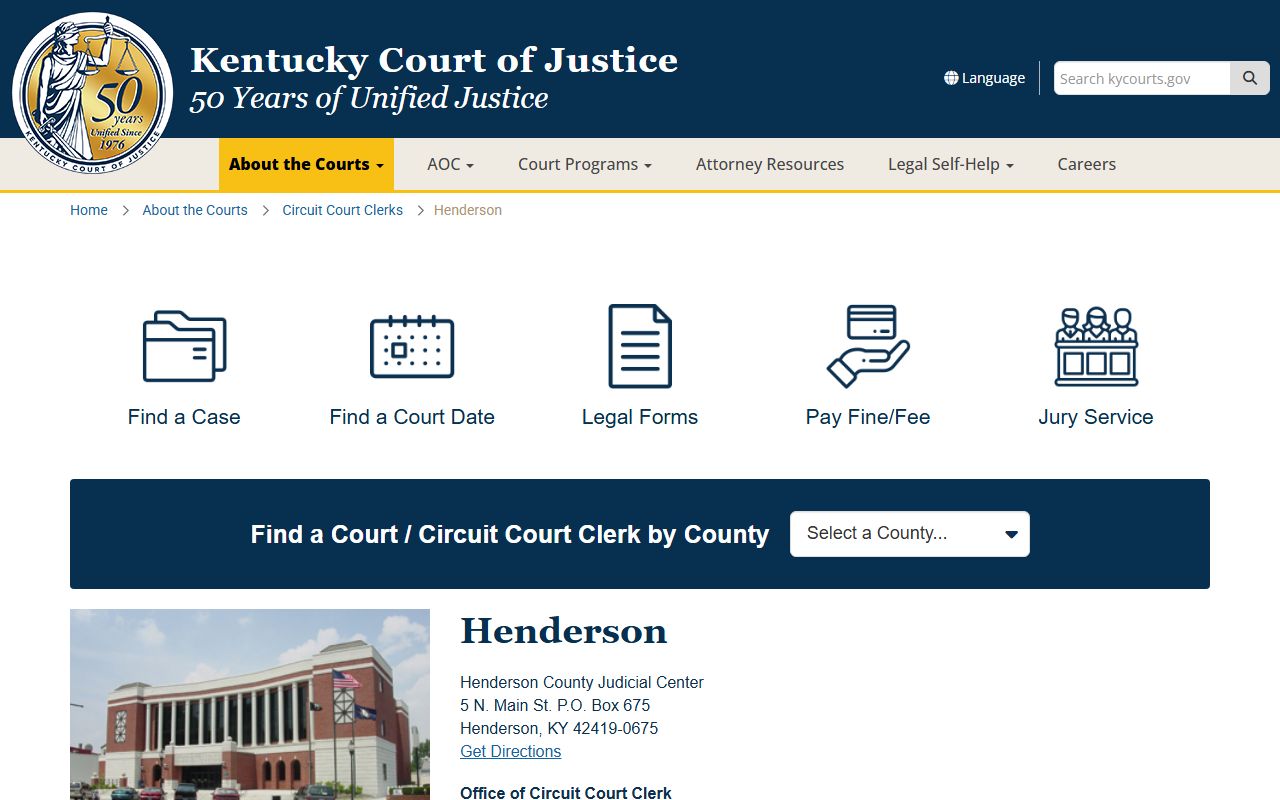 Kentucky Court information for Henderson County