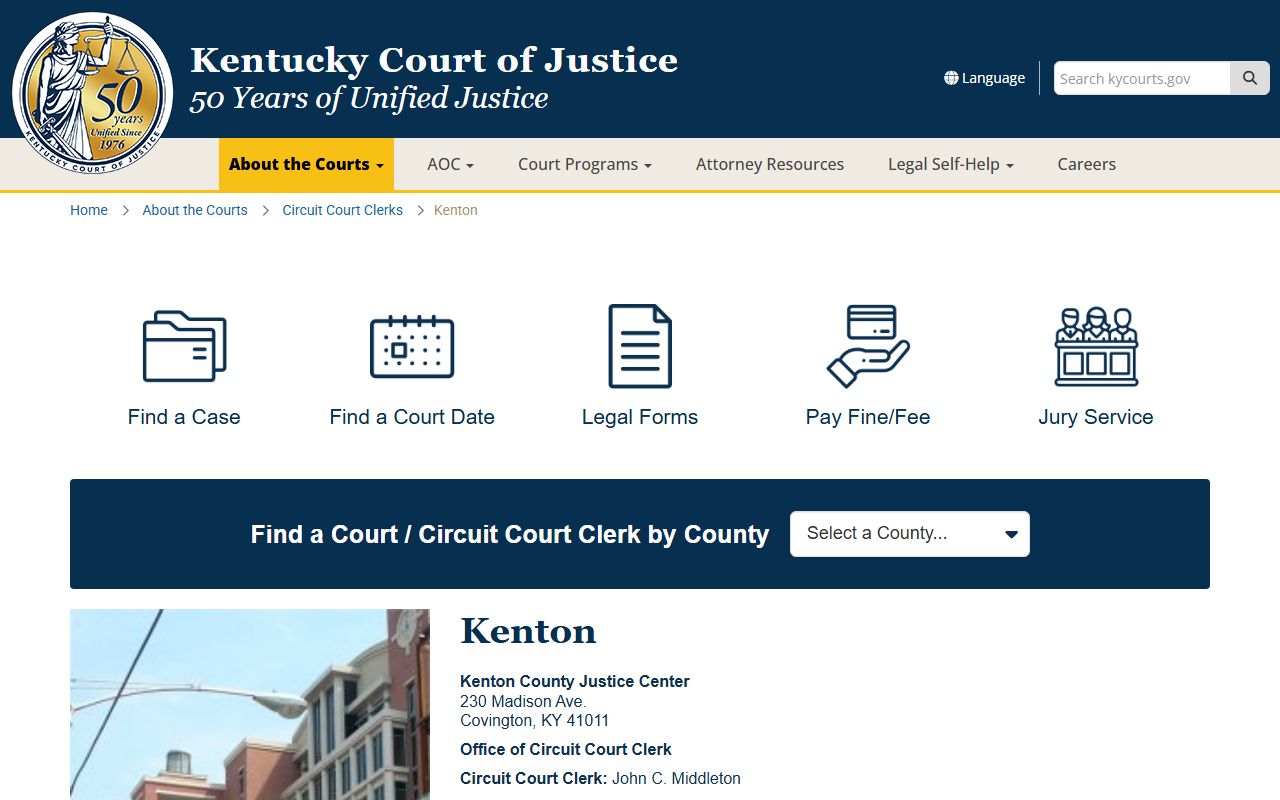 Kentucky Court information for Kenton County