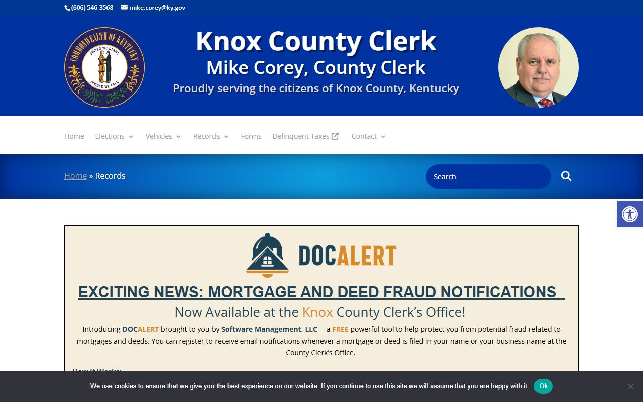 Knox County Clerk records page