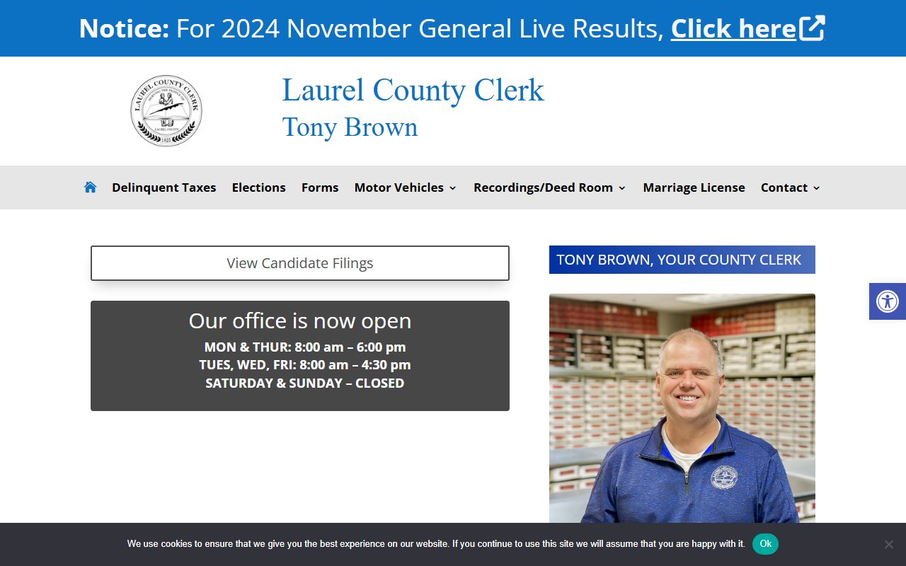 Laurel County Clerk eCCLIX records page