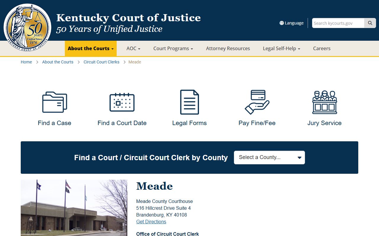 Kentucky Court information for Meade County