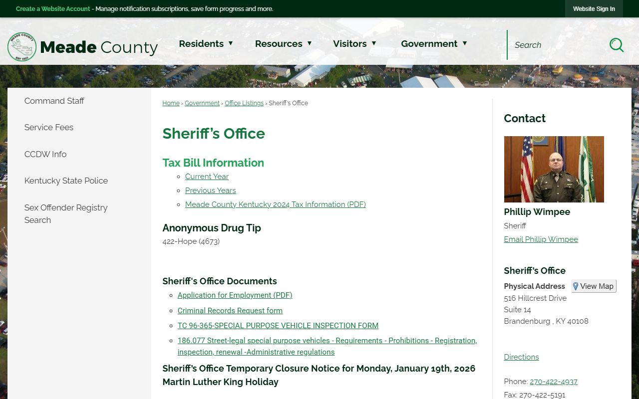 Meade County Sheriff's Office in Brandenburg