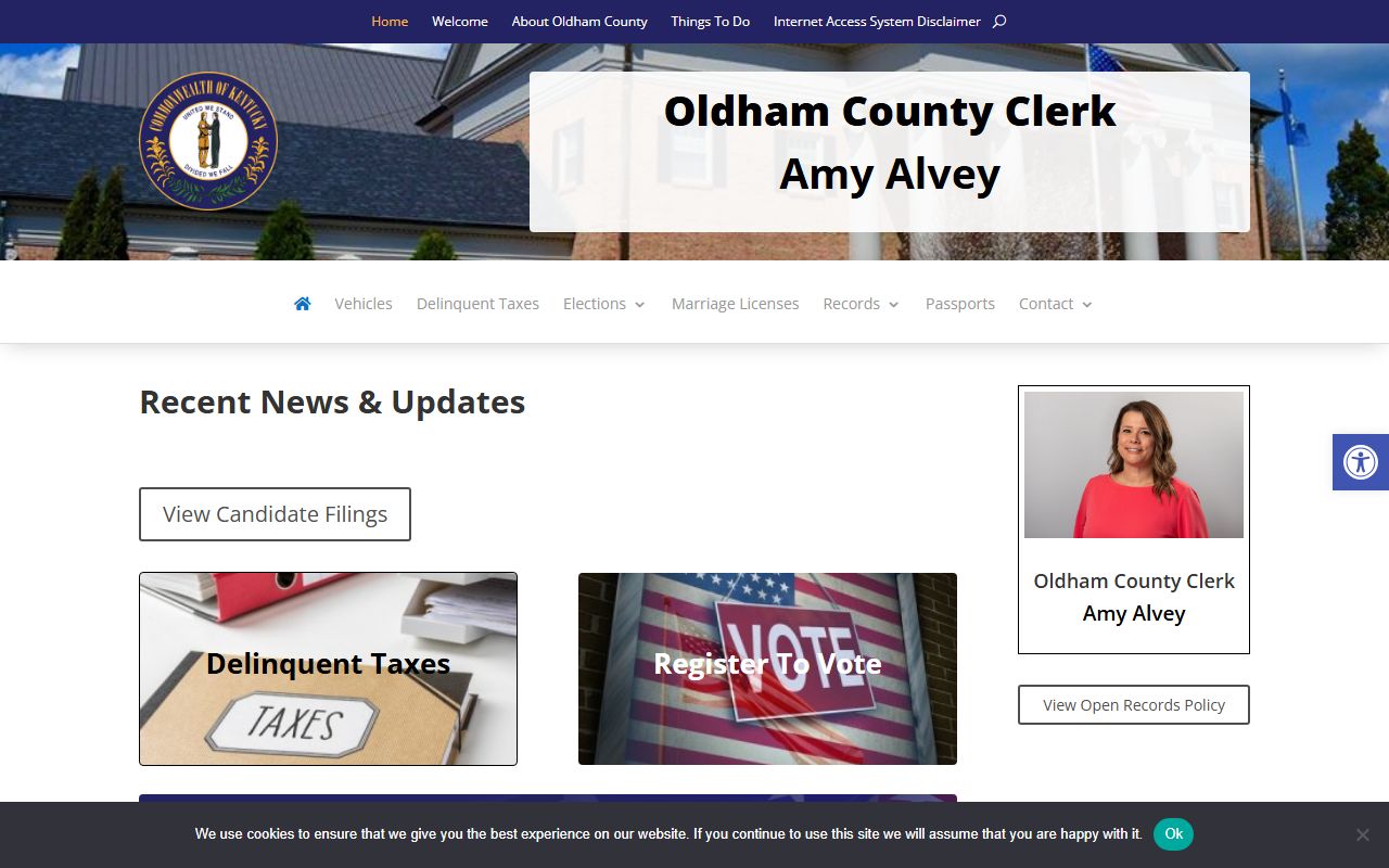 Oldham County Clerk legal records page