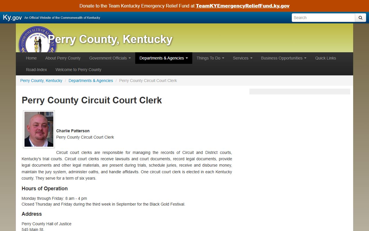 Perry County Circuit Court Clerk office