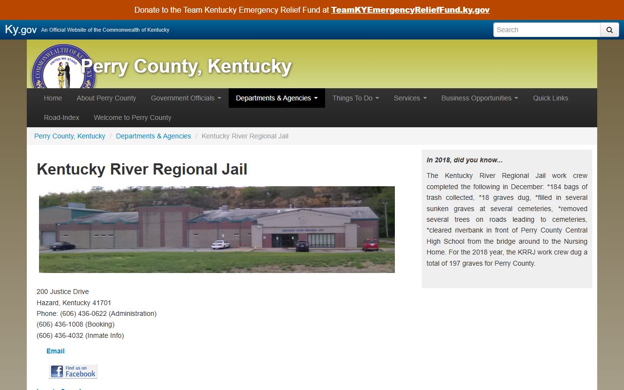 Perry County Jail information page