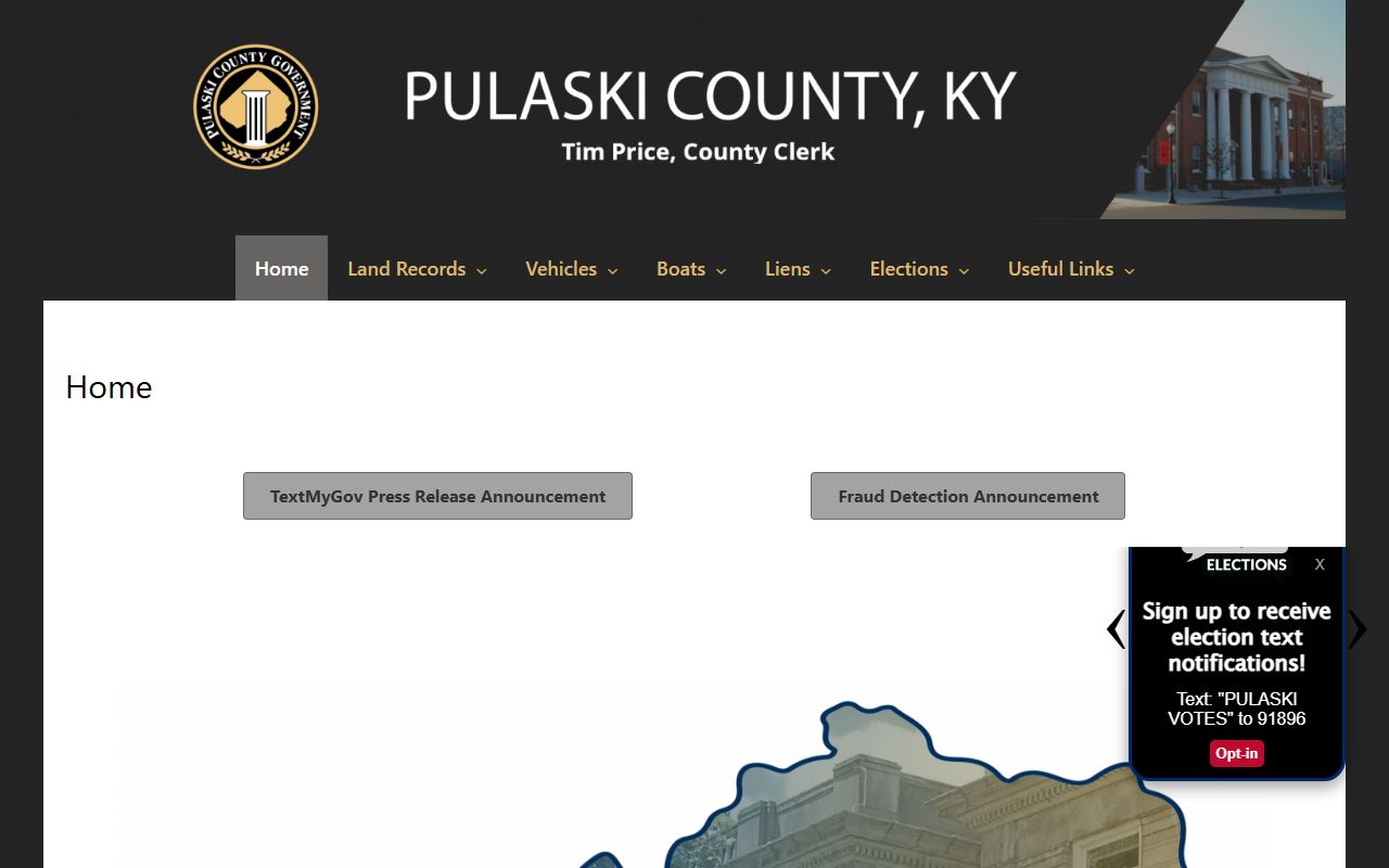 Pulaski County Clerk website
