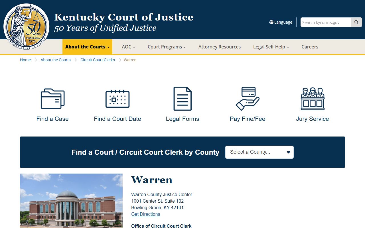 Kentucky Court information for Warren County